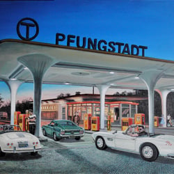Pfungstädter Raststätte Westteil / Acryl auf Sperrholzplatte