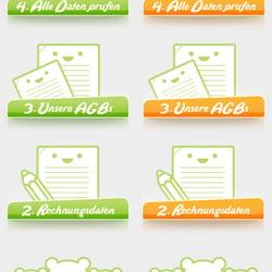 Icons die bei den Buchungsformularen als Navigation dienen.