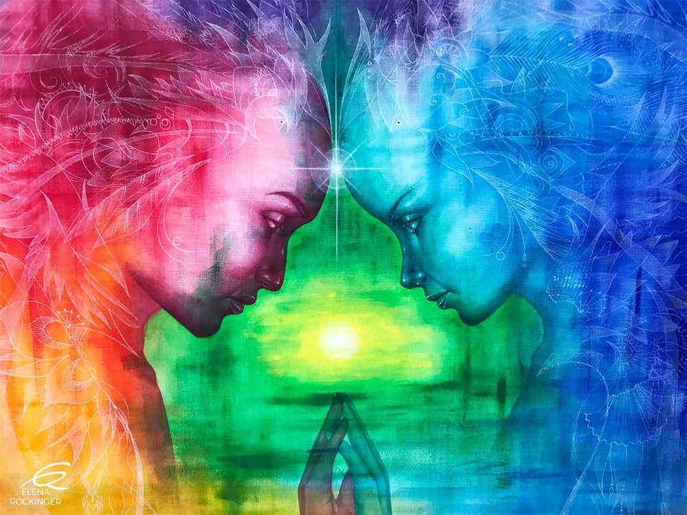 Divine Union. Acryl auf Leinwand