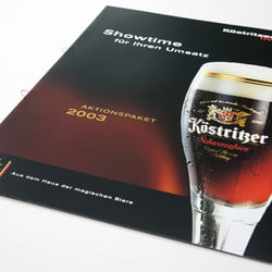 Salesfolder für die Köstritzer Schwarzbierbrauerei