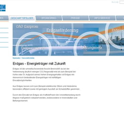 Gazprom Deutschland: Flash-Elemente für die neue Webseite