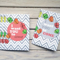 I want YOU to COME | 5er Set Einladungskarten
