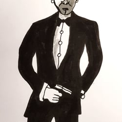 Inktober-21 Tag 2 –  Thema:#Suit. Wer ist der schickste Agent der Welt? Genau Bond, James Bond (#danielCraig) 007!