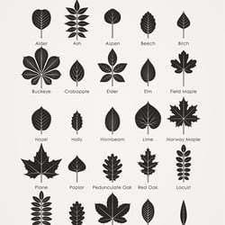 Identification Chart European Tree Leaves