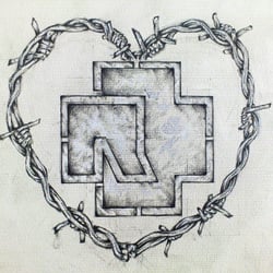 rammstein stacheldraht-herz tattoo design