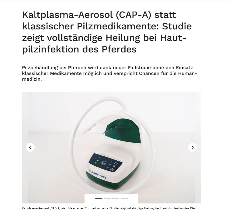 Kaltplasma-Aerosol für die Tiermedizin
