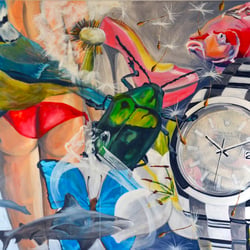 Rapid Eye Movement, Acryl auf Leinwand, 160 × 120 cm