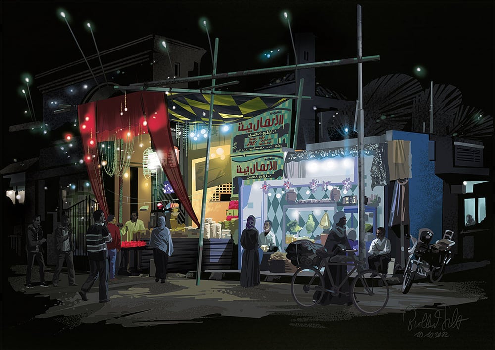 Nächtlicher Markt, Luxor