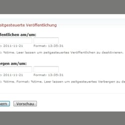 … oder bei der zeitgesteuerten Veröffentlichung von Mitteilungen
