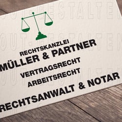 Rechtsanwalt, Rechtskanzlei, Kanzlei Visitenkarten erstellen | Layout gestalten