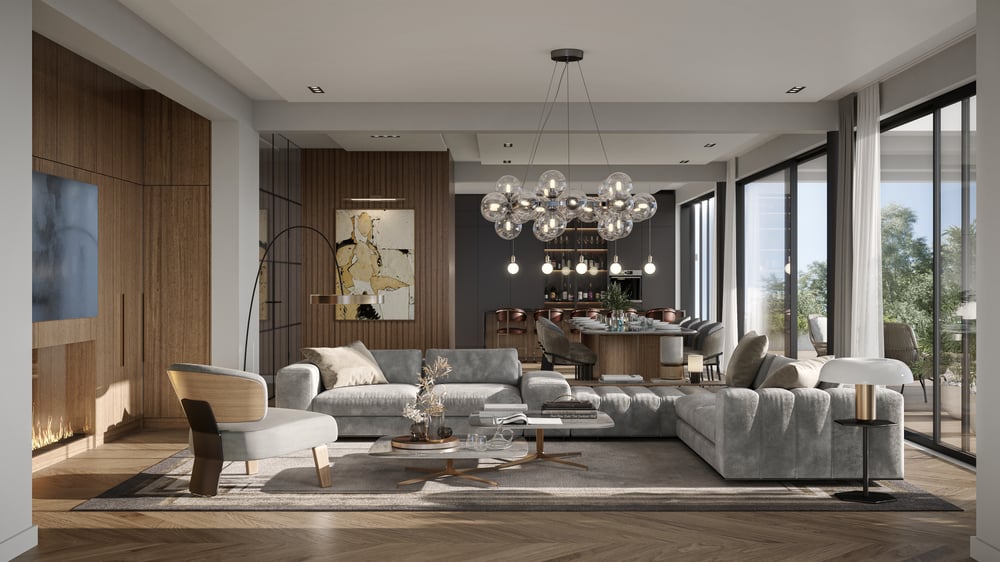 Innenvisualisierung einer beeindruckenden Villa in München