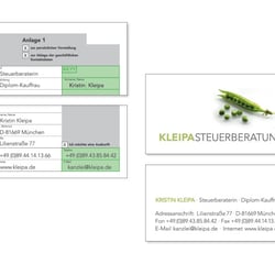 Projekt: Visitenkarte, Entwürfe • Kunde: Kleipa Steuerberatung