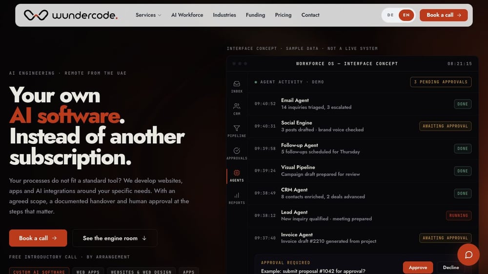 Wundercode – Studio-Website