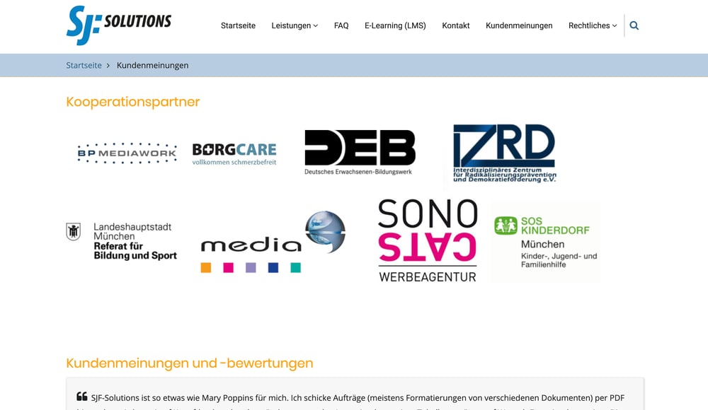 Kooperationspartner & Referenzen – SJF.solutions