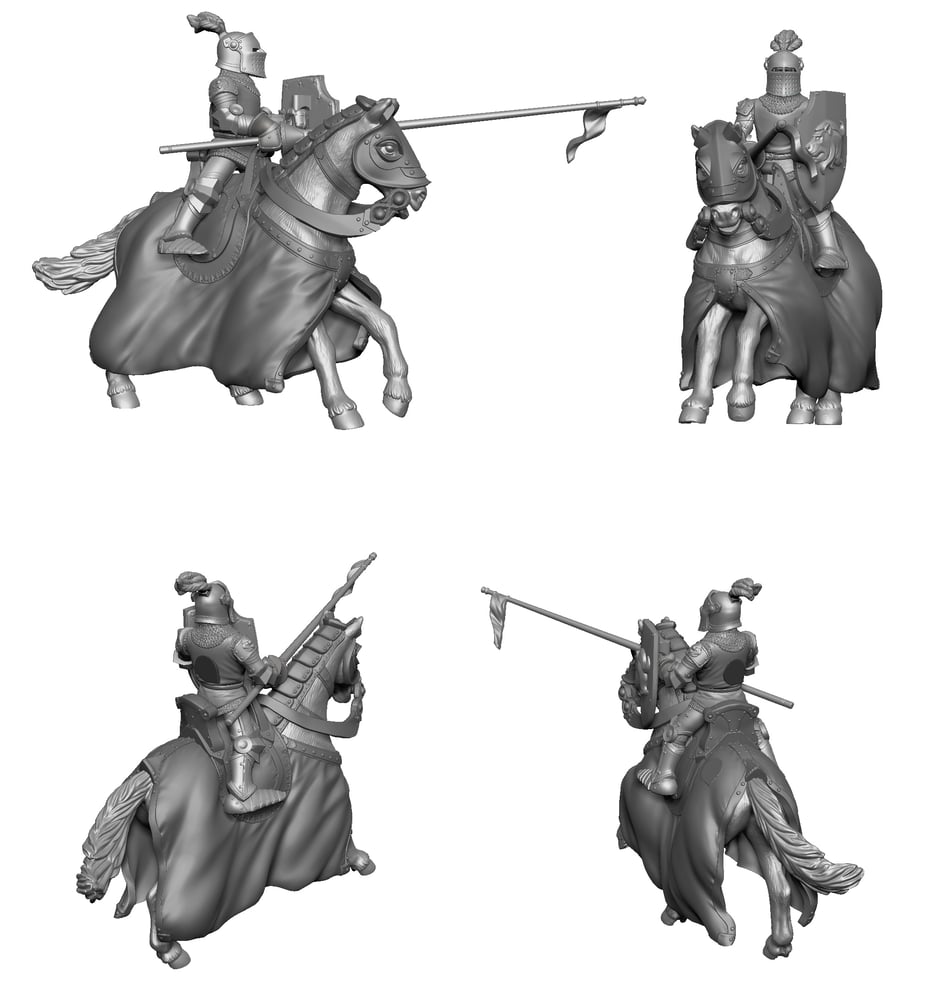 Turnierritter zu Pferd (3D Figudaten für die Produktion)