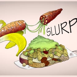 Bananen- Erdnusssandwich
