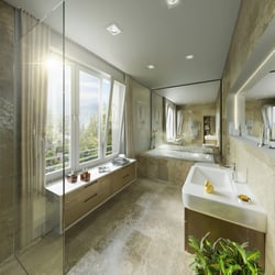 Architekturvisualisierung Innenraum – Badezimmer von VISUALIMPRESSION