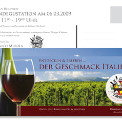 Italienischer Feinkosthandel: Einladung Weindegustation