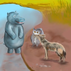 african animals talking illustration