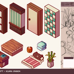 Bear Onsen wall and floor