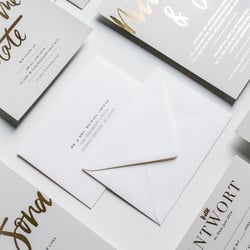 Hochzeitspapeterie Gold Grau