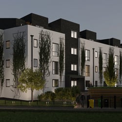 Wohnhaus mit Gegenlicht