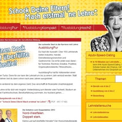 Website „Schock Deine Eltern“ der IHK Nordwestfalen