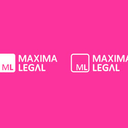 white logo on a pink corporate background