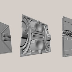 scifi wall panels – highpoly hardsurface (ZBrush)