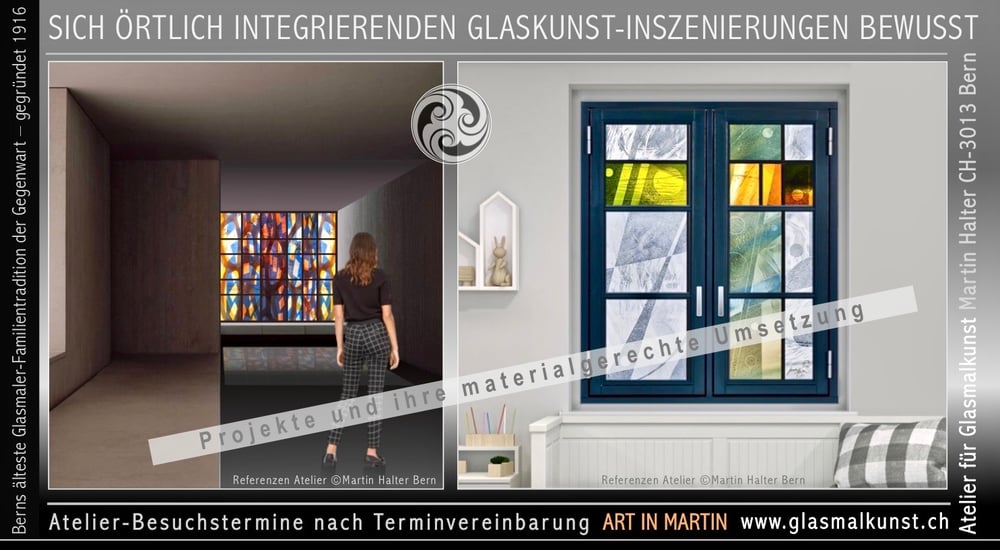 Glaskunst-Integrationen – vom Entwurfs-Projekt bis zur realen Ausführung