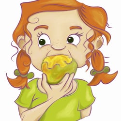 Mädchen isst Mango