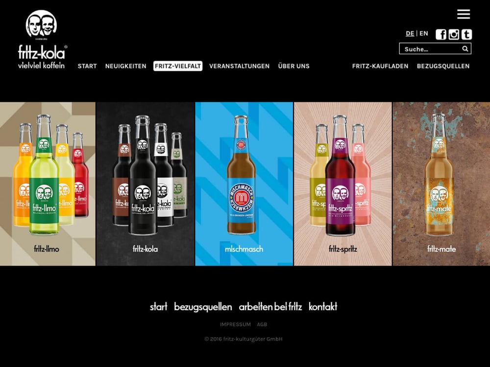 Fritz Kola Website