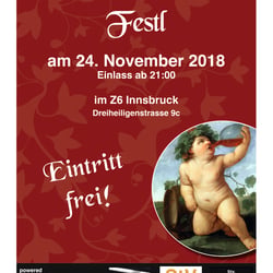 Flyer Feier der Studienvertretung Geschichte Uni Innsbruck