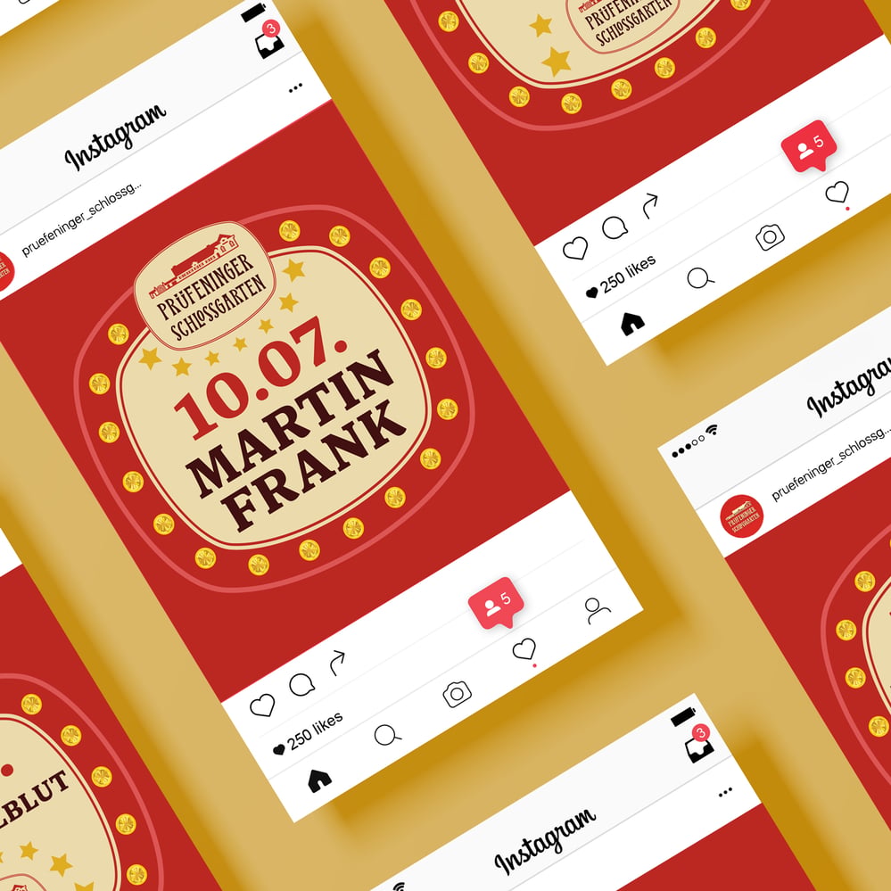 Instagram post design for the Prüfeninger Schlossgarten