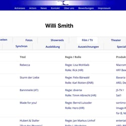 Website für Schauspiel Agentur