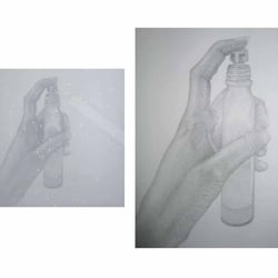 Thema Hand und Objekt, Bleistift
