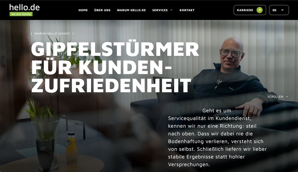Ausschnitt Website hello.de