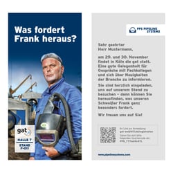 Messeinladung für einen Pipelinebauer