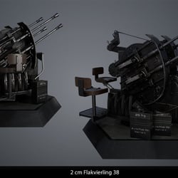 3D Modell – 2cm Flak 38 Flakvierling