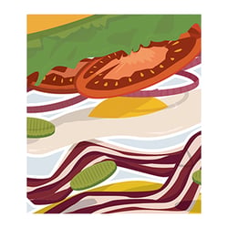 closeup of vector burger