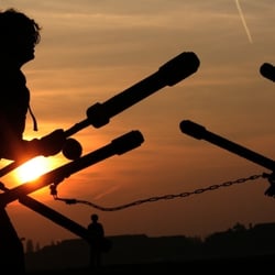 Training bei Sonnenuntergang