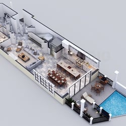 Mit smarten Effekten von 3D-Luxus-Grundriss Design Rendering Für Wohnhaus
