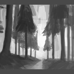 210417 Paintsketch ForestBW