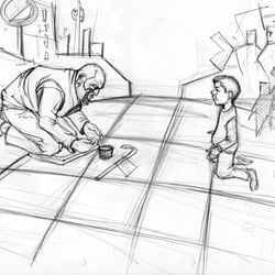 Illustrationsserie zu gesellschaftlichen Problemen