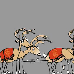 Illustration für eine Weihnachtskarte, (Technik: Zeichnung, Photoshop)