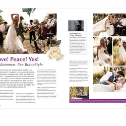 Editorial-Design, Gestaltung von Einzelseiten des Magazin HOCHZEIT