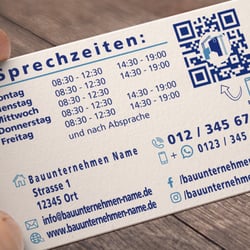 Bauunternehmen Visitenkarten erstellen | Layout gestalten