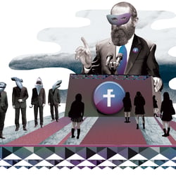 Illustration für die größte Zeitung Finnlands: Helsingin Sanomat. Mit dem Thema facebook  Narzissmus