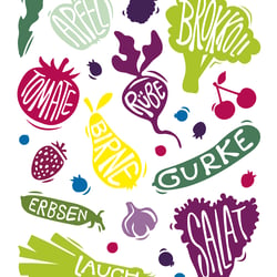 Obst- & Gemüse Illustration, farbig // freies Projekt