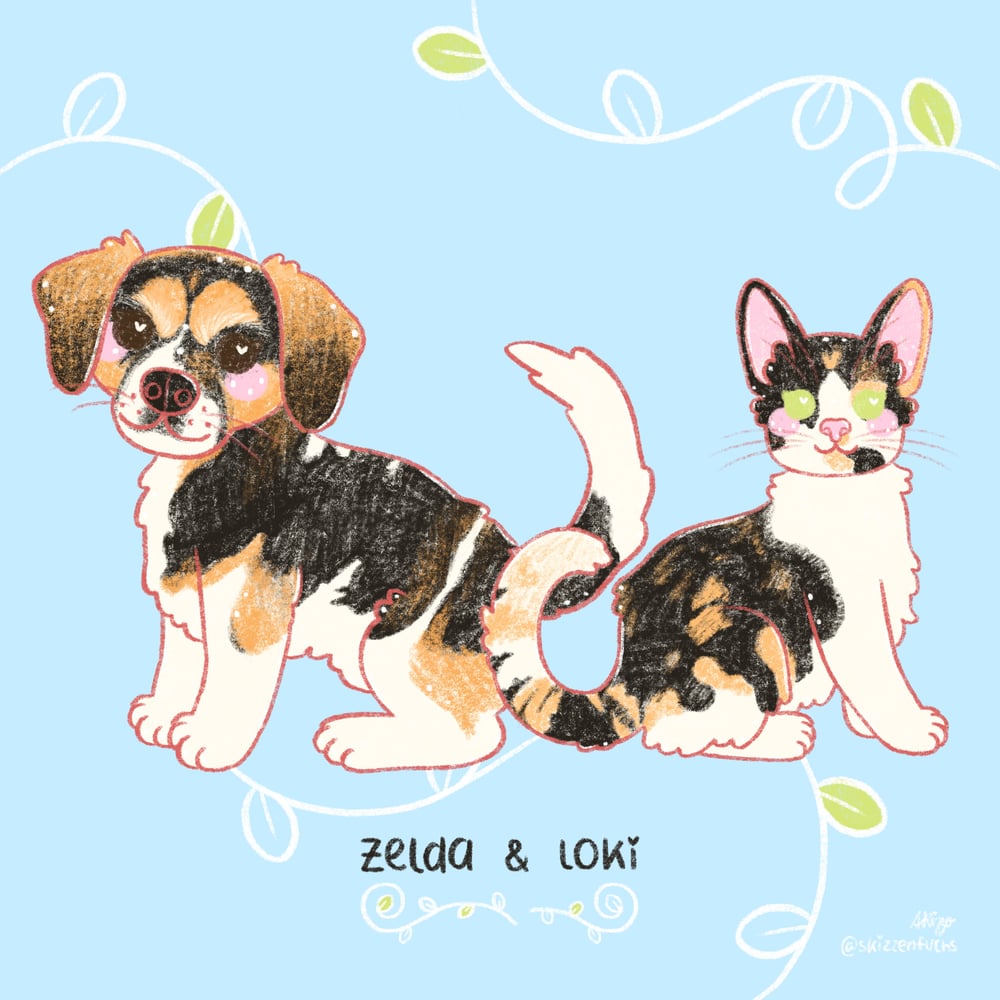 Haustierportrait – Zelda & Loki